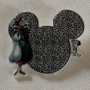 NWT. Handmade Cruella de Vil from Disney’s 101 Dalmatians Pin Brooch!